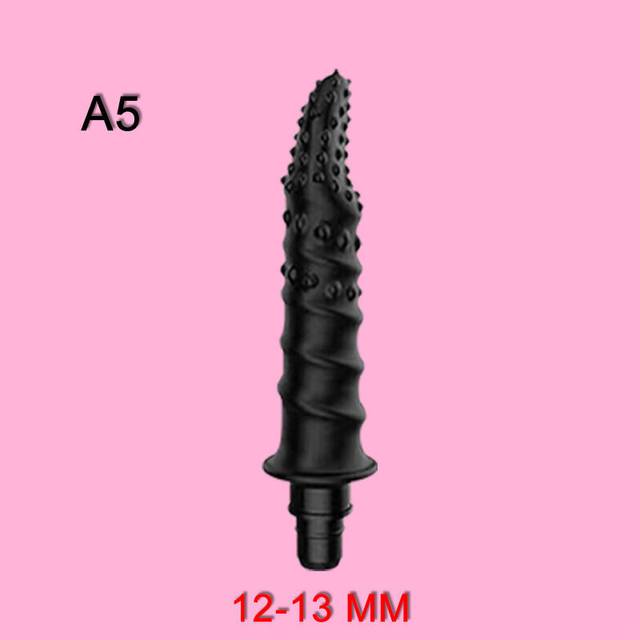(a-13mm-Black-A5) Massage gun head vibrating fascia gun accessories silicone head lengthened fascia massage gun striking vibrator
