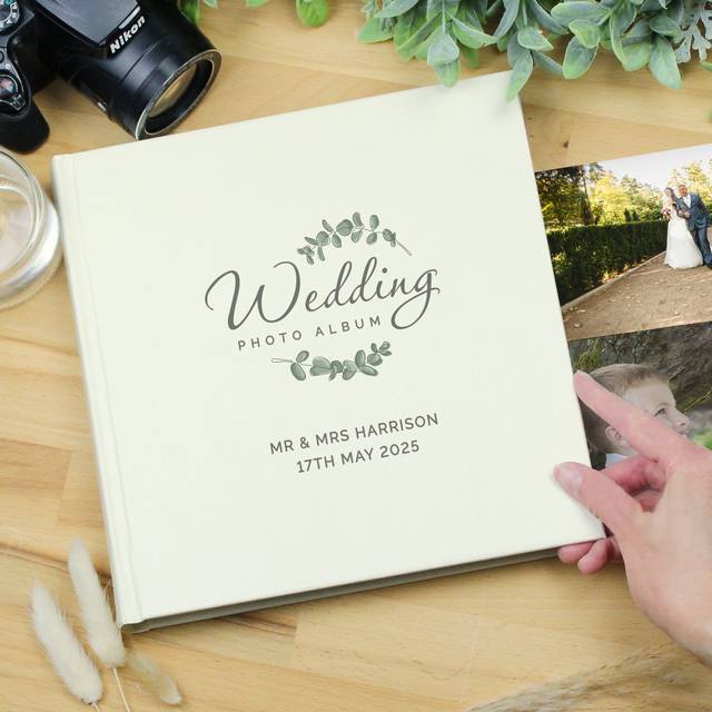 Personalised Wedding Square Photo Album - White