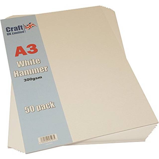 A3 50pk White Hammered Card 300gsm