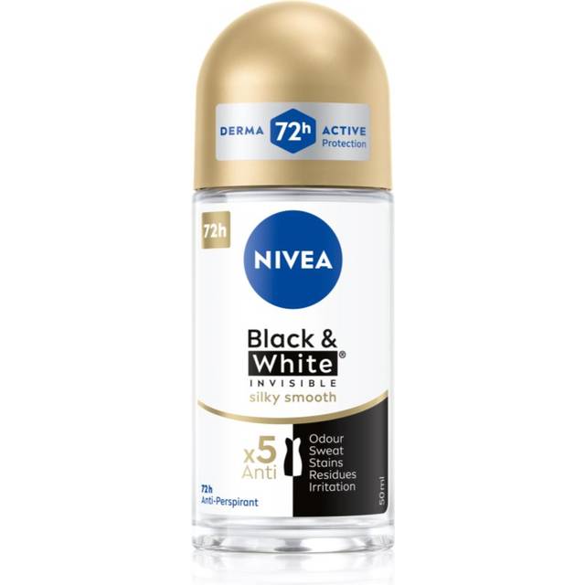 NIVEA Invisible Black & White Silky Smooth Roll-On Antiperspirant För kvinnor 50 ml