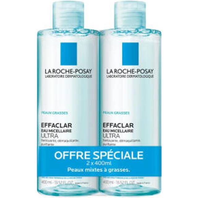 La Roche-Posay Effaclar Micellar Water Ultra Cleansing Make-up Remover Rengörande fet hud 2x400ml