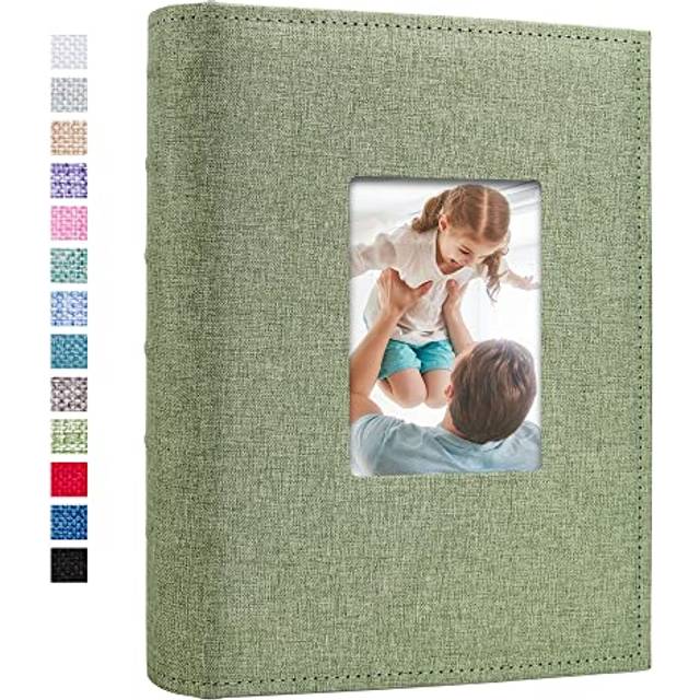 Vienrose Photo Album 4x6 300 Pockets Linen Frame Cover with Memo Areas Photobook Large Capacity Pictures Book for Wedding Family Baby Vacation
