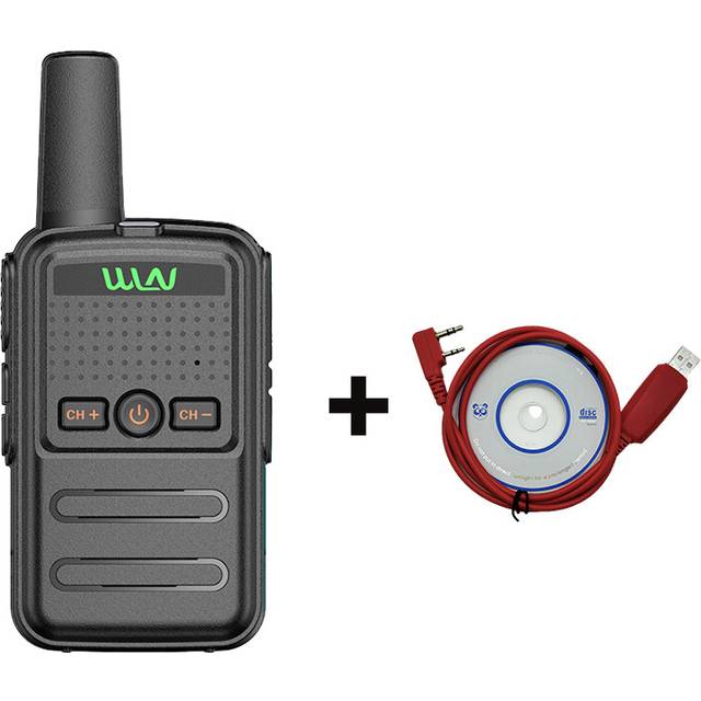 (Red Cable-Bla) Mini Walkie Talkie WLN KD-C56B Portable Two Way Radio UHF 400-470MHz 16CH Long Range Handheld Transceiver
