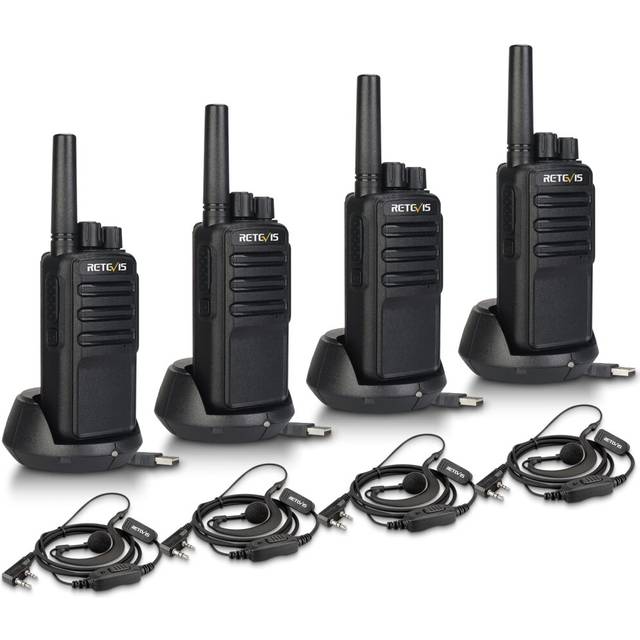 NR610 Walkie Talkie Professional, Handheld 2 Way Radio with Earpieces, AI Noise Cancelling, PMR446 VOX, 1200mAh USB C Rechargeable Walkie Talkies for