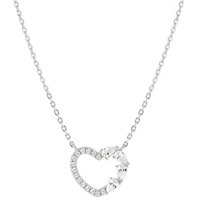 Nomination Silver White Crystal Heart Necklace - 44cm