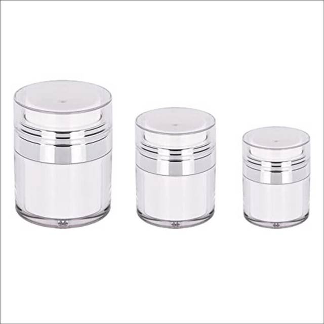 Cream Jar Vacuum Bottle,15/30/50Ml Airless Pump Jar Bottles Portable Lotion Dispenser,Makeup Creams Travel Container 3Pc