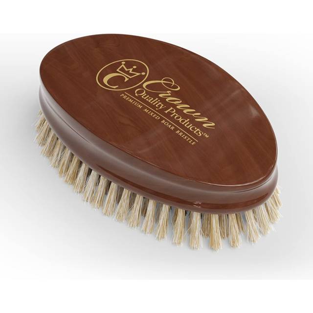 Ultimate Beard Hairbrush - Designed for Beards - Medium Natural Boar Bristle  All Purpose Detailing Hair Brush  Solid Maple Gloss English Chestnut Fin