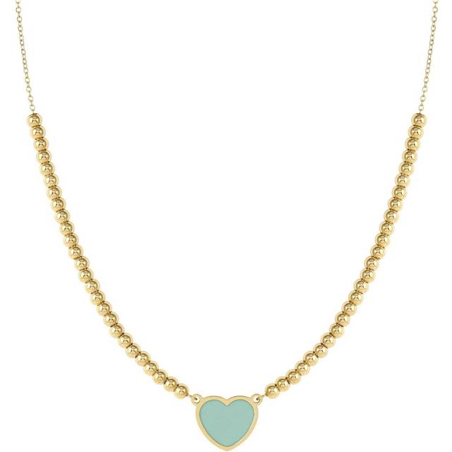 Nomination Emosfere Gold Green Heart Beaded Stainless Steel Necklace - 38cm