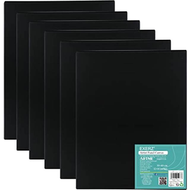 30x40cm Canvas Panels Black - 3mm 280gsm 100% Cotton Artist Canvas Board/Triple Primed/Acid Free/Medium Grain - Oil & Acrylic Painting for Artists at
