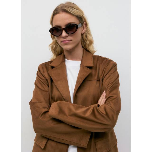 Gina Tricot-Oval cat eye sunglasses-solglasögon-Brunt-ONESIZE-Dam