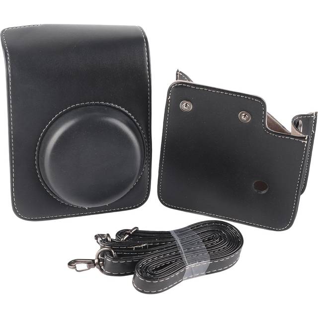 PU Leather Mini Camera Case Bag with Adjustable Shoulder Strap for Instax Mini 40 CameraBlack black