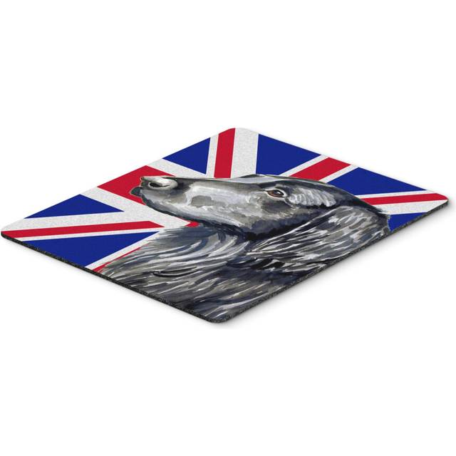 Caroline's Treasures Flat Coated Retriever with English Union Jack British Flag Mouse Pad/Trivet LH9473MP