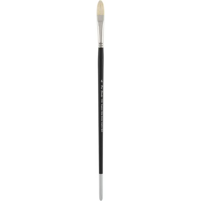 Creative Mark Pro Stroke Premium White Chungking Hog Bristle Artist Paint Brush - Filbert # 6 - Natural Bristle Brush w/Great Control Suitable for Oil