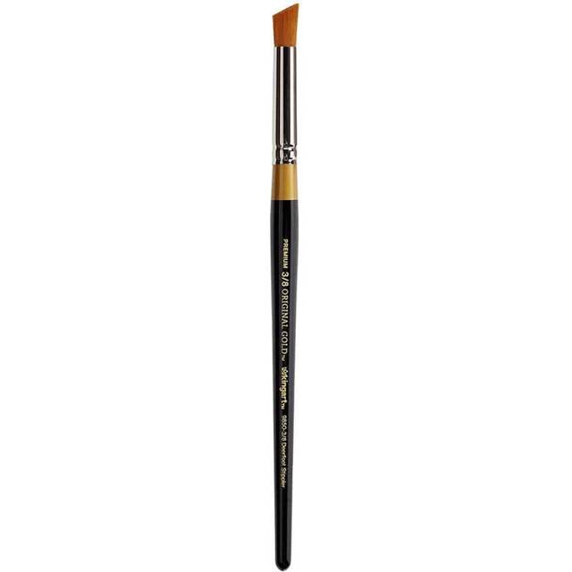 KINGART Premium Original Gold 9850-3/8 DEERFOOT STIPPLER - Synthetic Series Artist Brush  Golden Taklon Hair  Short Handle  For Acrylic  Watercolor  O