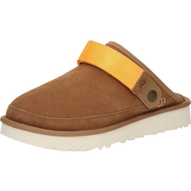 UGG® Goldencoast Clog II for Men in Brown, Size 10, Suede/Polyester - Chestnut/Bright Melon