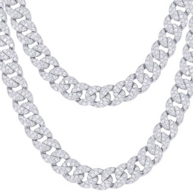 (20) Jewelco London 925 Silver CZ Set Cuban Chain 6.0mm - ABB198