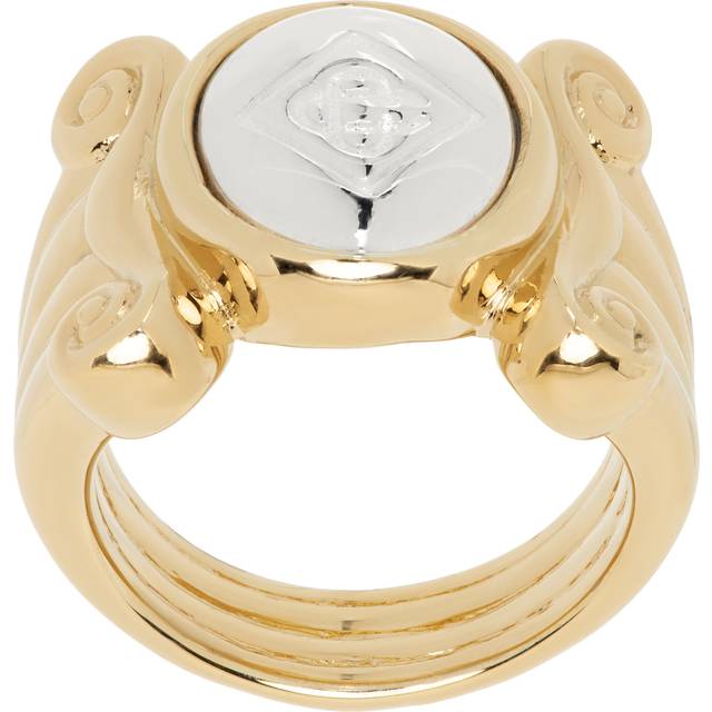 Casablanca Gold & Silver Cameo Column Ring - GOLD / SILVER - L