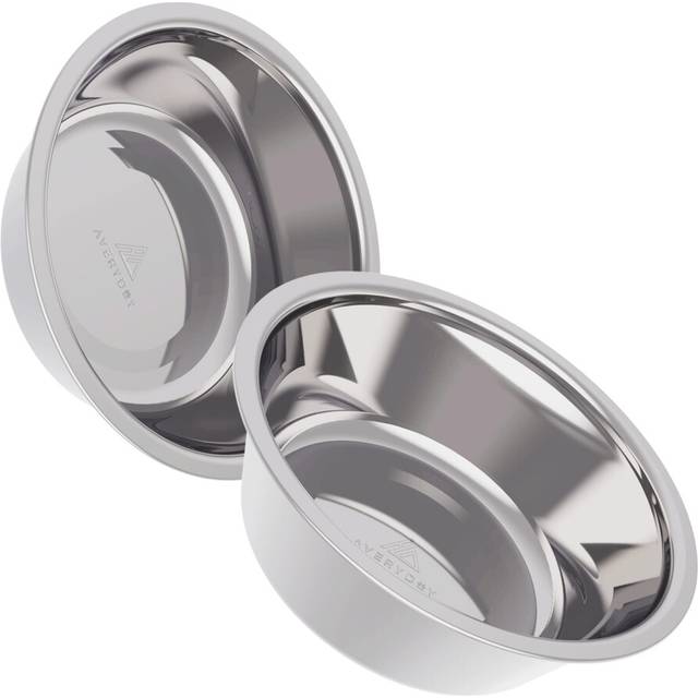 AVERYDAY 48oz Stainless Steel Dog Bowls Set  2 Pack for Replacement Dogs Bowl Stand  6 Cups Metal Dog Bowls  8 Inch Medium Large Dogs Water Bowl for R