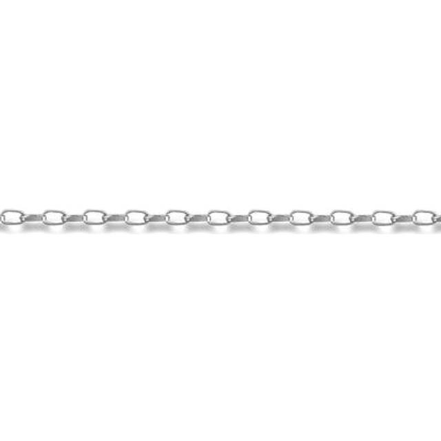 (16) Jewelco London Unisex Solid 9ct White Gold Diamond Cut Belcher 1.4mm Gauge Pendant Chain Necklace - Silver
