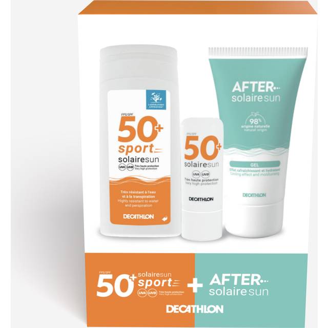 Mini Sun Kit. SPF 50+ Sun Cream. SPF 50+ Lip Balm. After-sun Gel