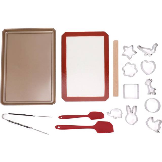 Cookie Cutters Set Carbon Steel Cutters Cookie Baking Supplies Set with Baking Pan Baking Mat