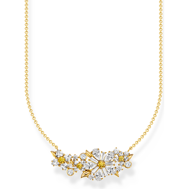 Thomas Sabo KE2085-414-4-L45V Kette flower mit Steinen vergoldet Damen
