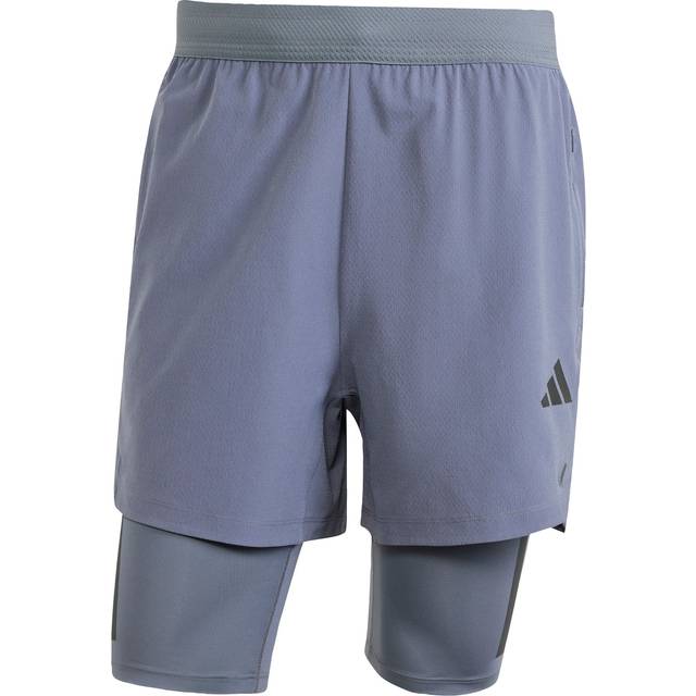 adidas performance – Power – Grå och svarta 2-i-1-shorts-Svart/a