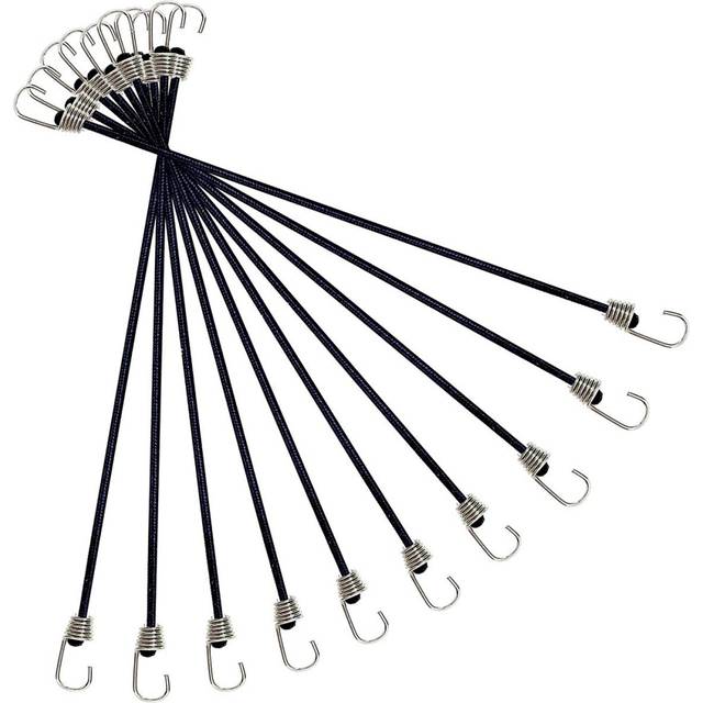 10 Pack Mini Bungee Cords with Hooks  9 Inch Rubber Stretchy Bungee Co