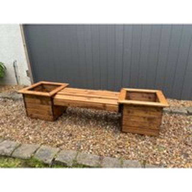 Charles Taylor Knights Single Seater Planter Bench - Brown - 40 x 125 x 47.5cm