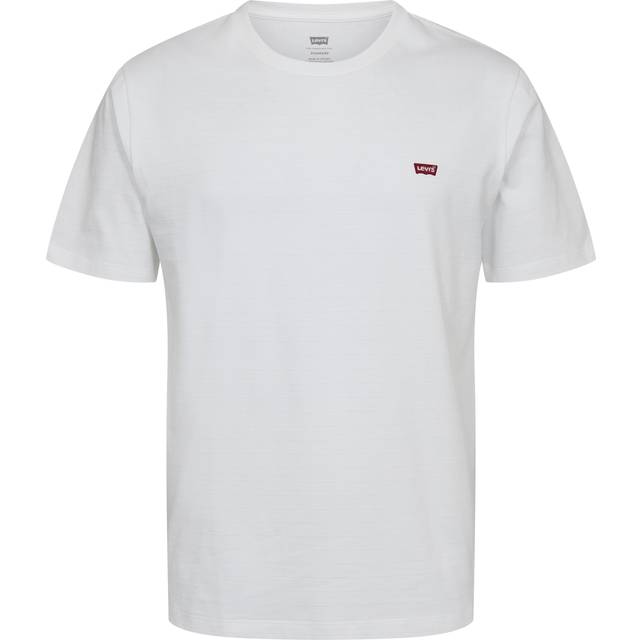 Levi's Original – Naturvit t-shirt med dobbyränder och bågformad logga-Vit/a