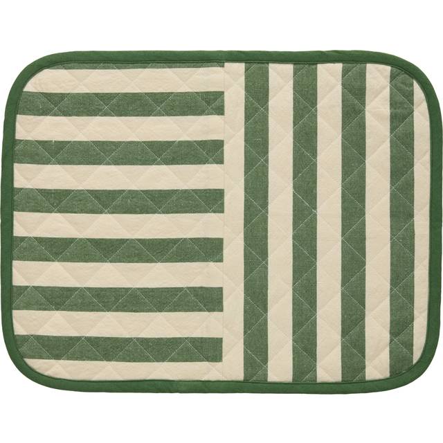 Decotique Block Stripe Bordstablett 35x45 Cm Grön - Bordstabletter & Glasunderlägg Bomull Grön - 398138