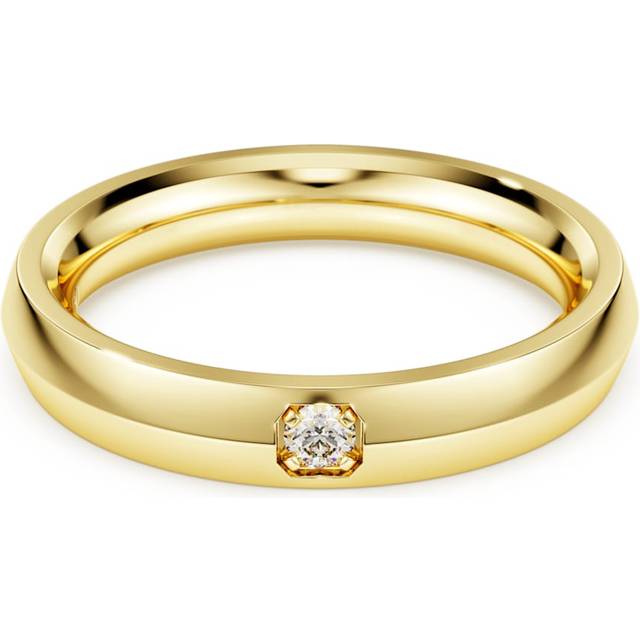 Eternity band ring, Lab-grown diamonds 0.05 ct tw, Round shape, 18K yellow gold - White - 65