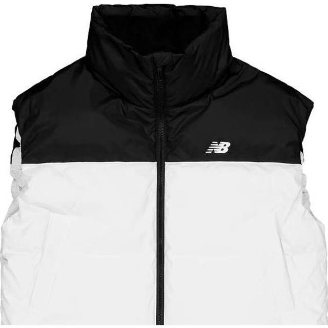 (WMNS) New Balance Windproof Down Vest 'White Black' NJD48022-MIX - Black/White - XL