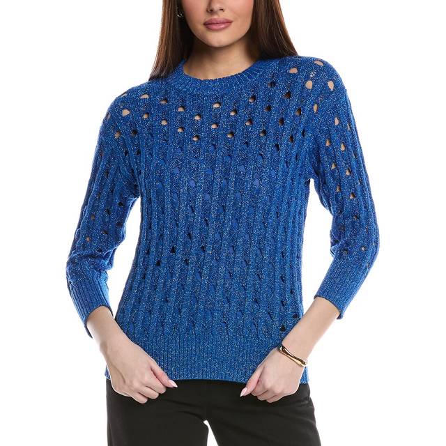 St. John Rib Crochet Knit Sweater