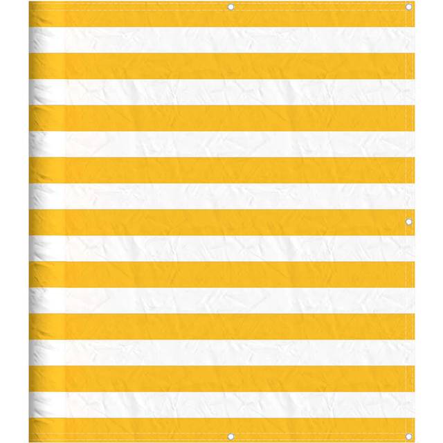 vidaXL Balkongskärm gul och vit rand 120x700 cm