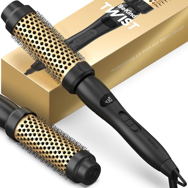 Bekind Twist Pro Thermal Brush - 1.5 Inch Versatile Heated Round Brush  Hot Air Brush Dryer  Effortless Blowout Curling Hair Styling Tools  Negative I