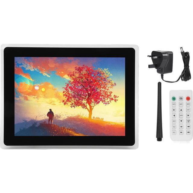 Digital Photo Frame with Light 100‑240V LED 12.1 In 1080P Black ABS and Acrylic Digital Picture UK Plug