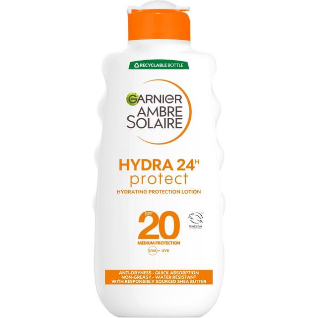 Garnier Ambre Solaire Ultra-Fuktande Shea Smör Solskydd Kräm SPF20, Fuktande Medium Solskyddslotion SPF20 200 ml