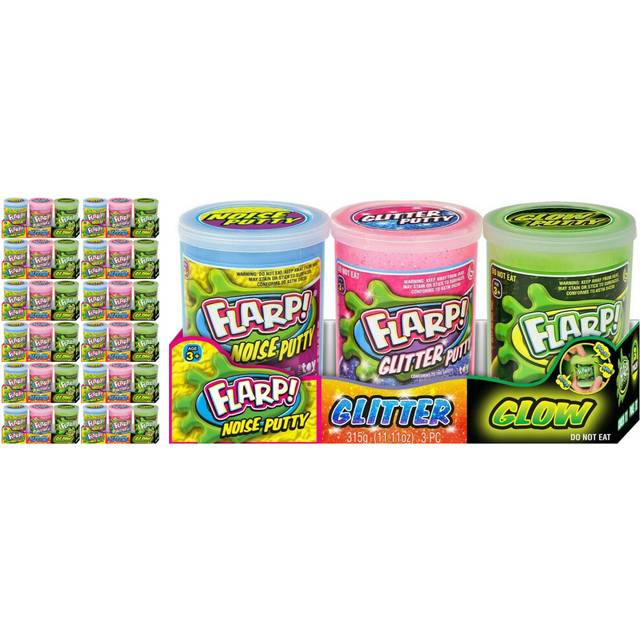 JA-RU Flarp Putty Variety Slime Set (12 Pack) Noise Fart Putty  Glow in The Dark Putty  & Rainbow Glitter Putty. Scented Fidget Slime for Ki