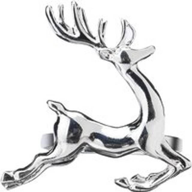 Tlily - Christmas Deer Napkin Ring 12Pcs / Circle Silver Buckle Hotel Wedding Table Decoration