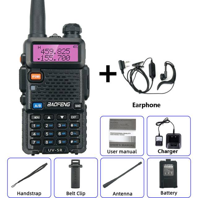(5W Standard, EURO) BaoFeng5W/8W Walkie Talkie Dualband Two Way Radio VHF/UHF 136-174MHz & 400-520MHz FM Portable Transceiver With Earpiece