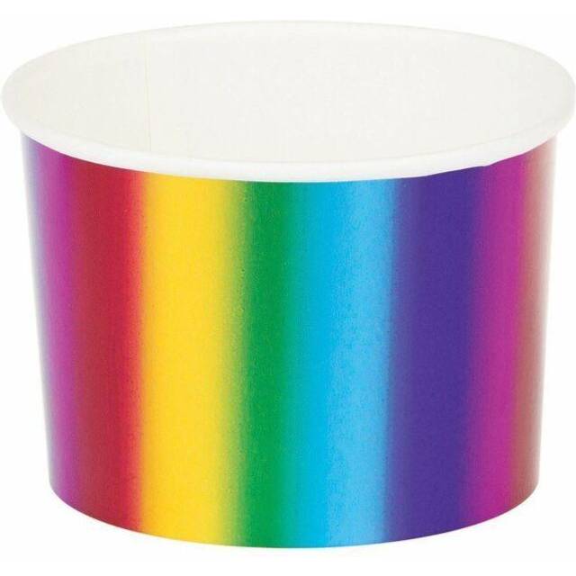 Creative Party Metallic Rainbow Treat Cup (Pack of 6) One Size black