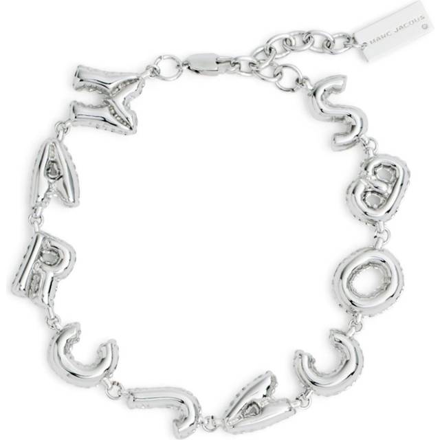 Marc Jacobs - The Balloon logo bracelet - women - Cubic Zirconia/Brass - One Size - Silver