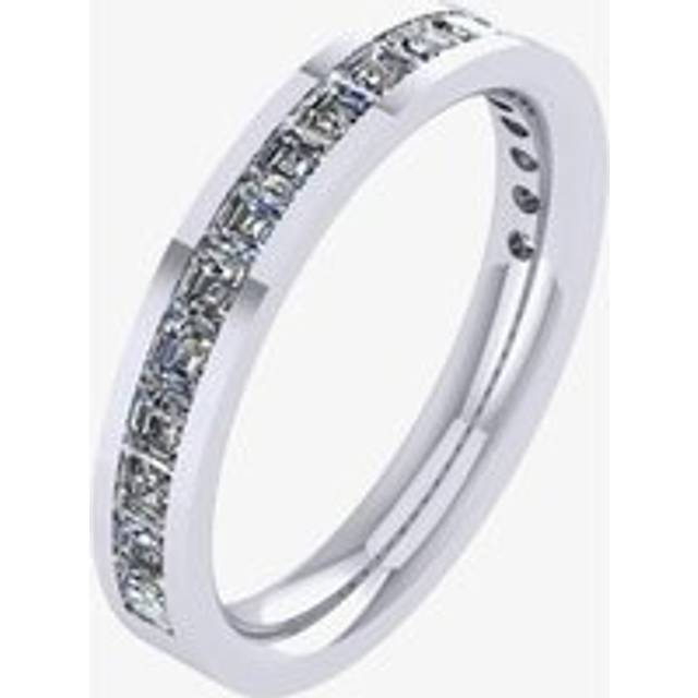 Platinum 0.75ct Carre-Cut Diamond Half-Eternity Ring (M) HETRC1301 - Silver