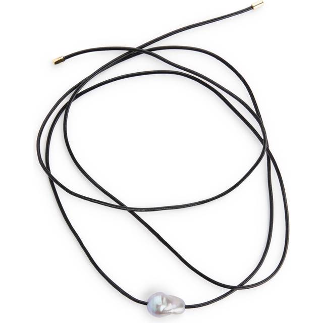 ARKET Freshwater Pearl Cord Necklace -Black, ONESIZE