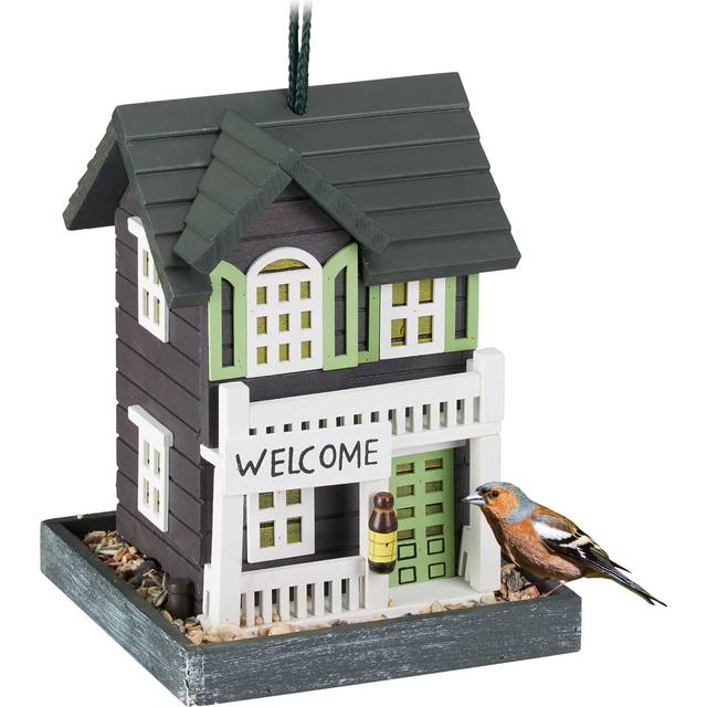 House, Feeding Station for Wild, Hang up, 18x18x23.5cm, Bird Feeder Made of Wood, Colourful
