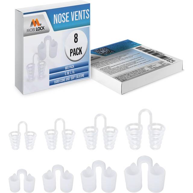 Nose Vent Sinus Relief Dilator (med 8 olika storlekar) - En enkel snarkpropplösning för nässnarkare - Återanvändbar snarkenhet för att njuta av en lugn natts sömn av Mobi Lock