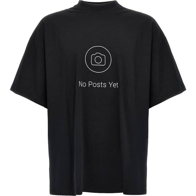 VETEMENTS Black 'No Posts' Regular T-shirt - BLACK - M