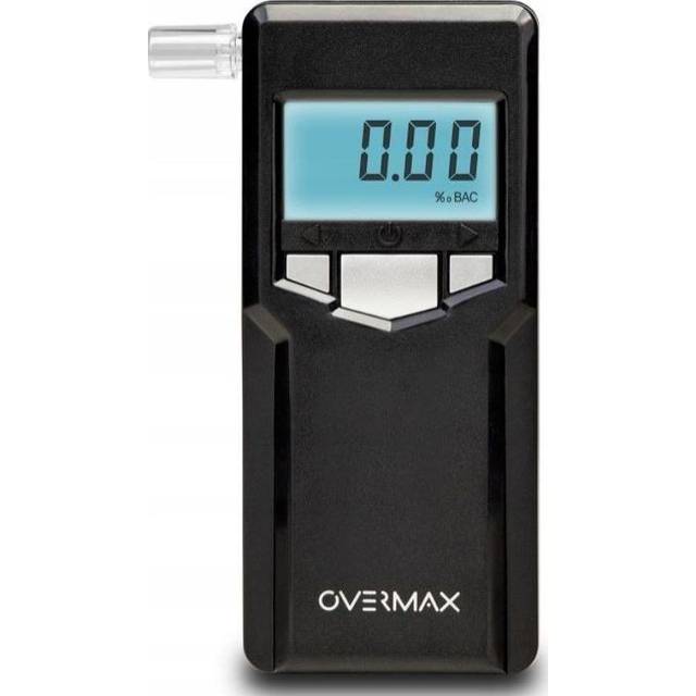 OVERMAX AD-06 Professionell digital alkomanalysator, platina elektrokemisk sensor används i polis, Kalibrering, Stor noggrannhet till 0,05‰ Svarstid 5s Display LCD Röd indikator och ljud 10 munstycken