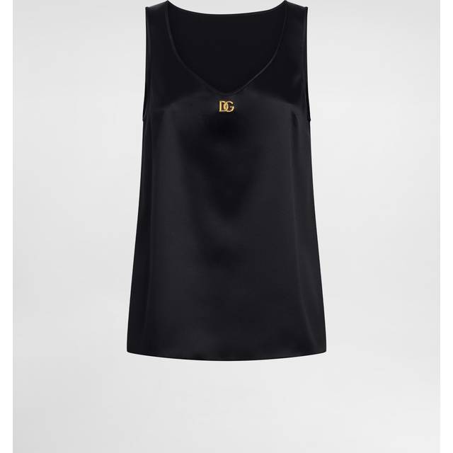 Dolce&Gabbana DG silk-blend satin tank top